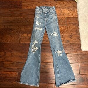 American Eagle super high rise flare jeans